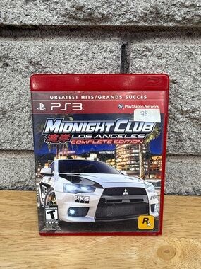 Sony PS3 Midnight Club Los Angeles Complete Edition - White & Red Case